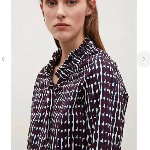 COS Printed Dress With Neck Tie - Picture 2 of 13